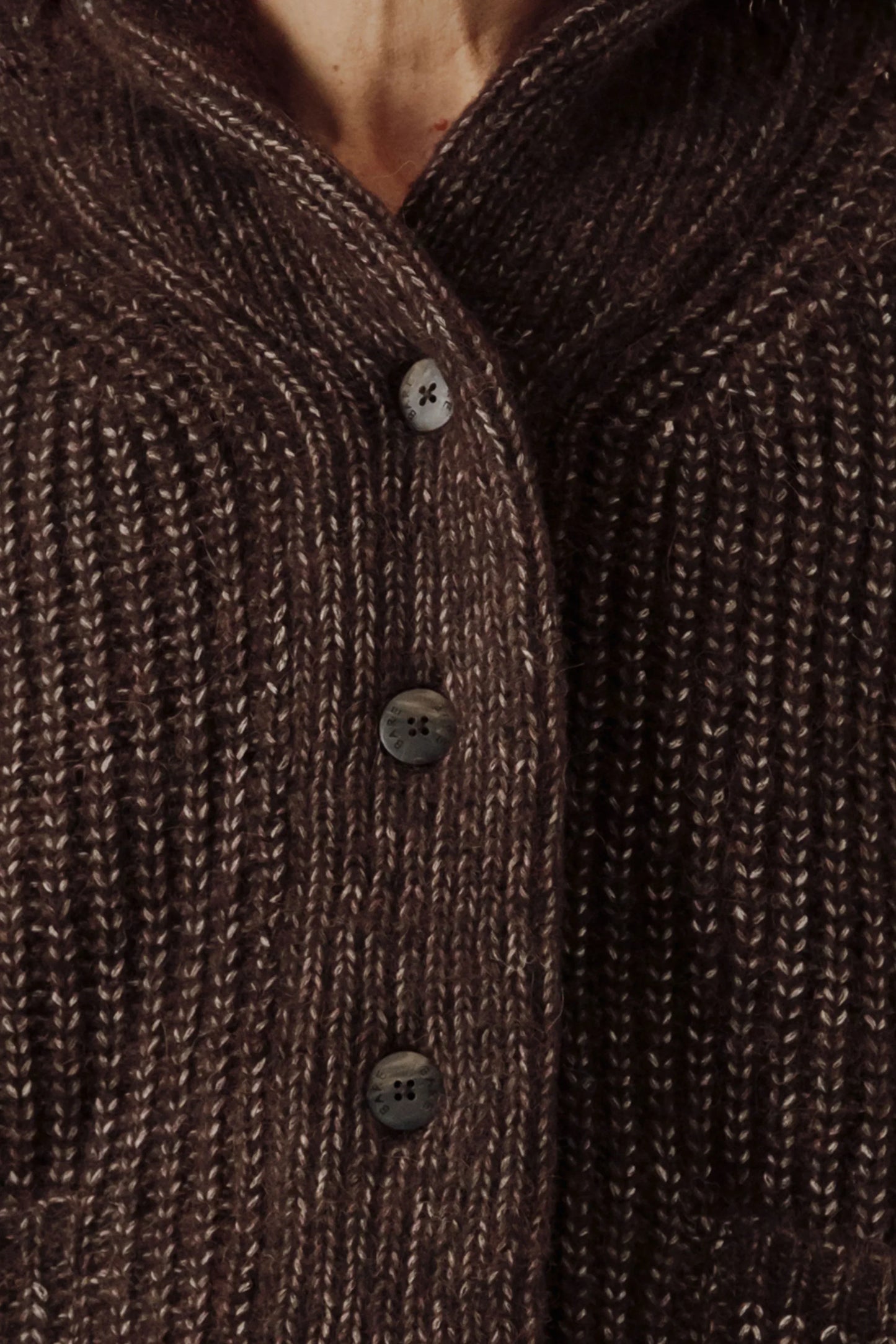 Bare Knitwear | Oversized Shawl Cardigan - Carob