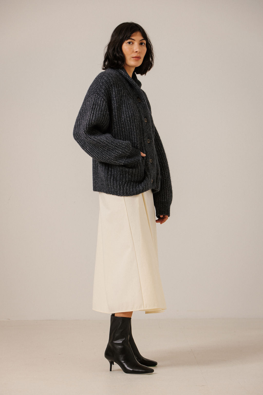 Bare Knitwear | Oversized Shawl Cardigan - Navy