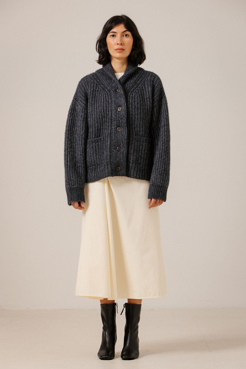 Bare Knitwear | Oversized Shawl Cardigan - Navy