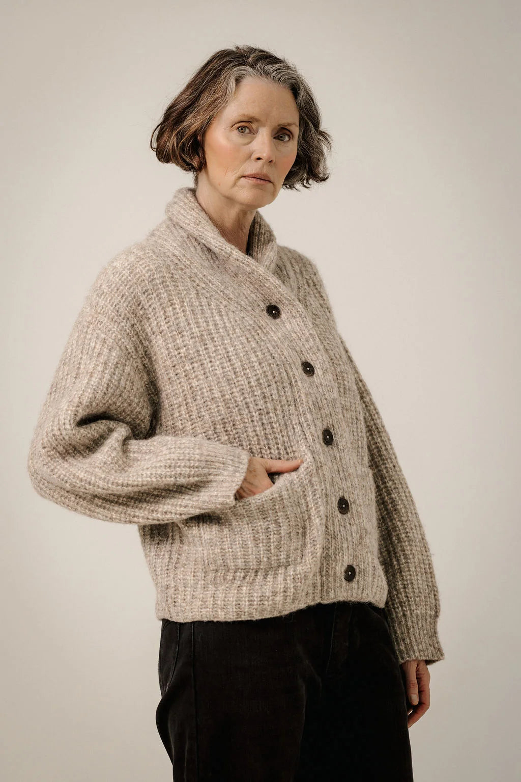 Bare Knitwear | Oversized Shawl Cardigan - Marble