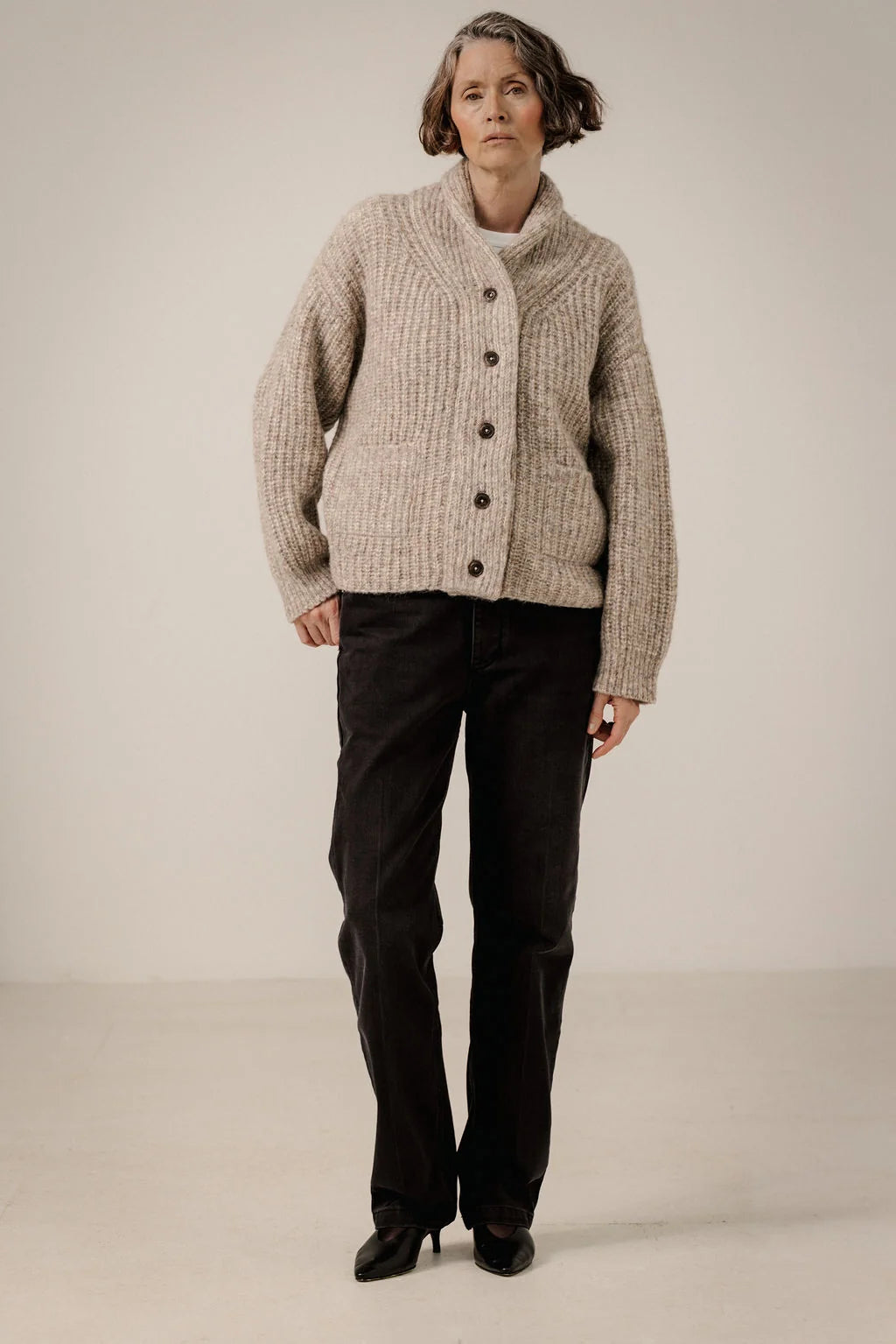 Bare Knitwear | Oversized Shawl Cardigan - Marble