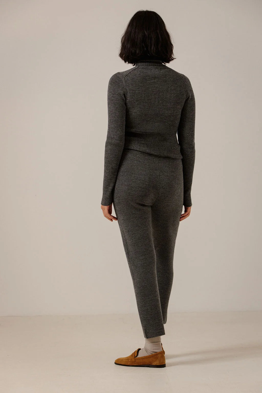 Bare Knitwear | Merino Slim Pant - Charcoal