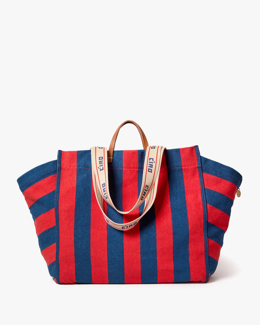 Clare V. | La Cote Tote - Canvas Stripe