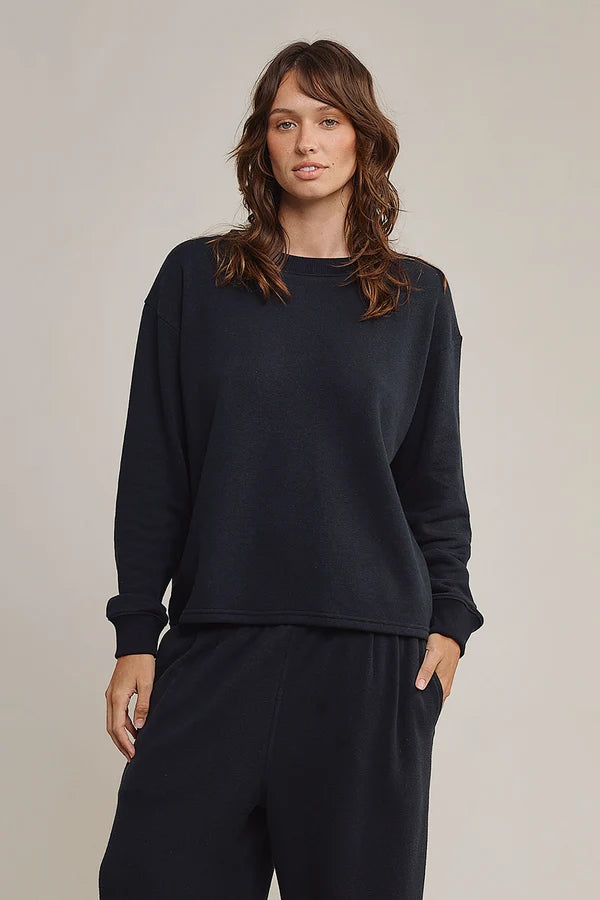 Jungmaven | Campfire Fleece Sweatshirt - Black