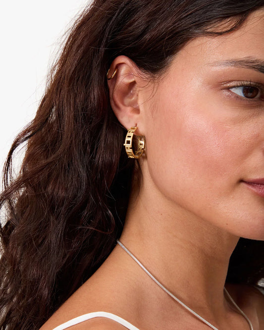 Clare V. | Ciao Hoop Earrings - Vintage Gold