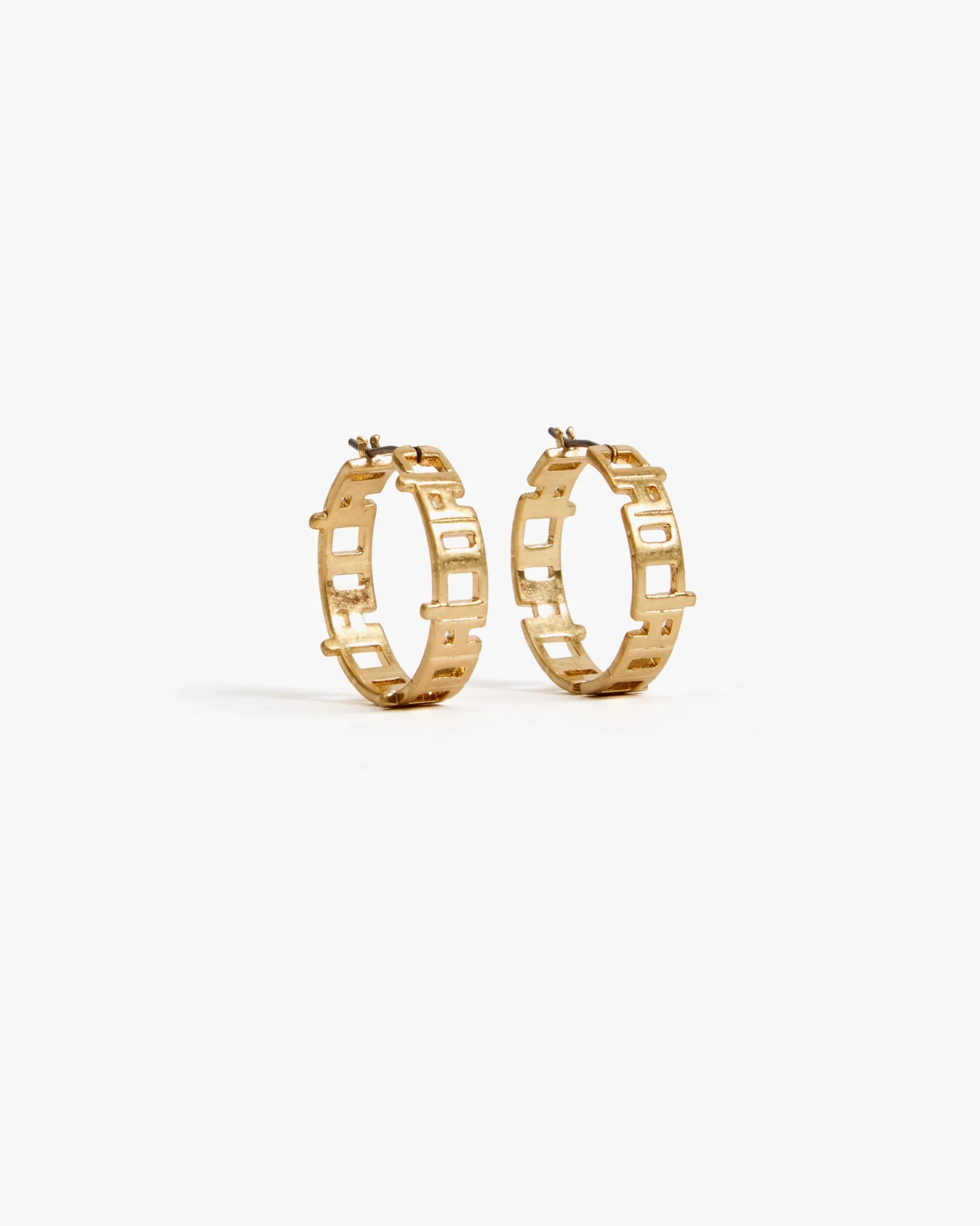 Clare V. | Ciao Hoop Earrings - Vintage Gold