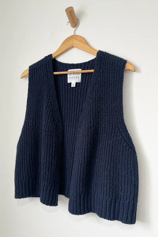 Le Bon Shoppe | Granny Cotton Sweater Vest - Navy