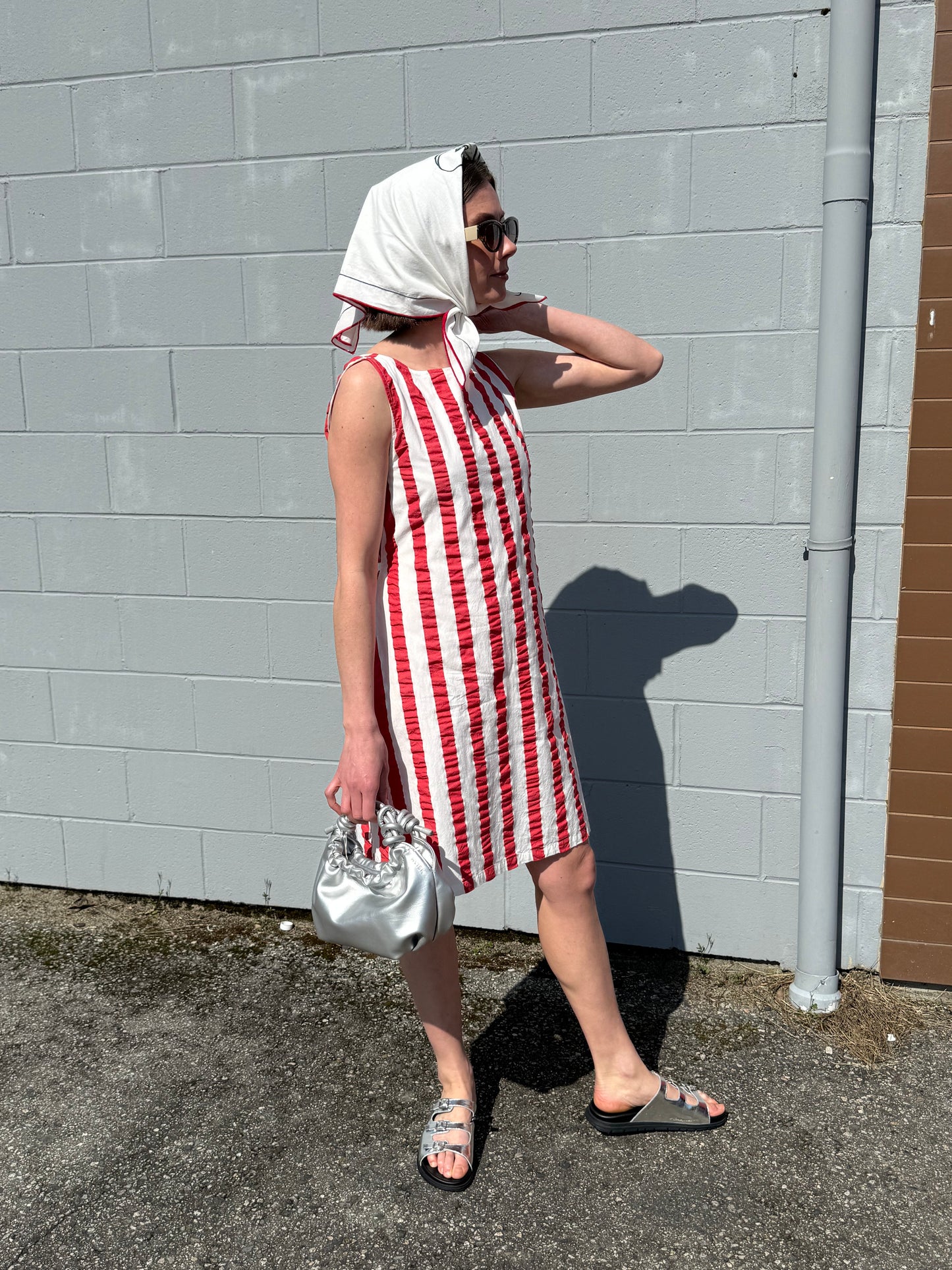 Thinking Mu | Red Stripe  - Cecile Dress