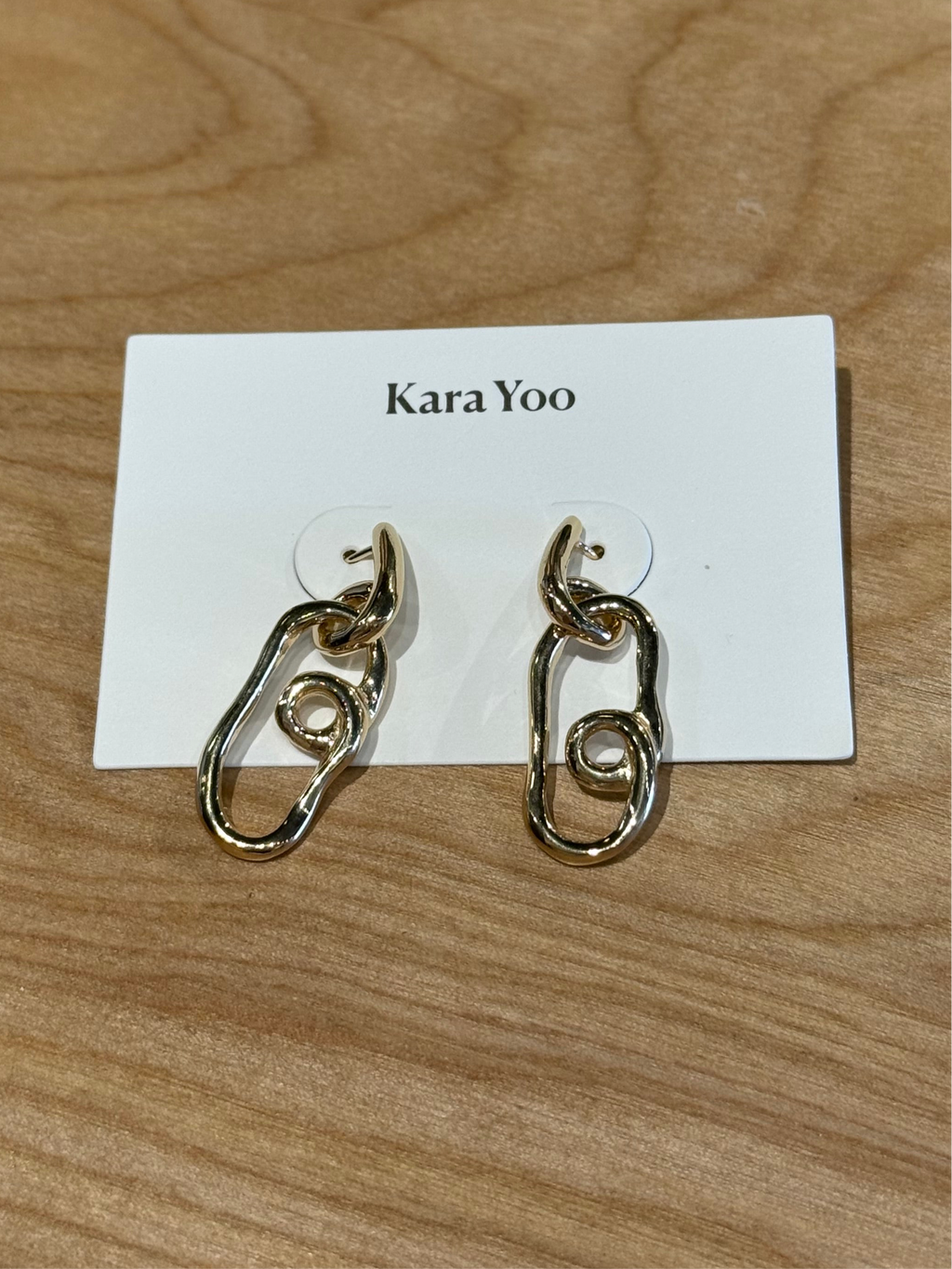 Kara Yoo | Loop Dangle Earrings: 14k Gold Plated