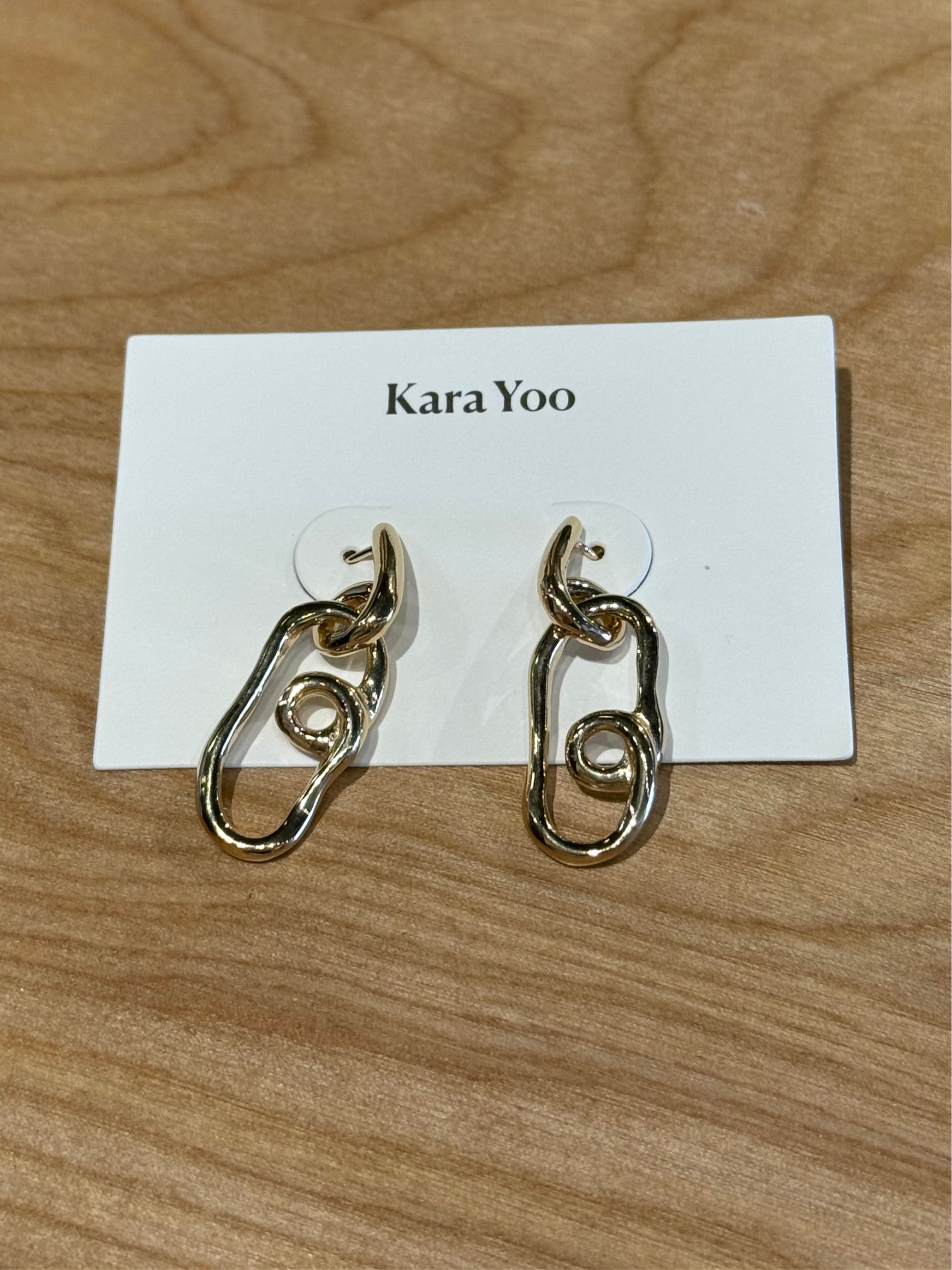 Kara Yoo | Loop Dangle Earrings: 14k Gold Plated