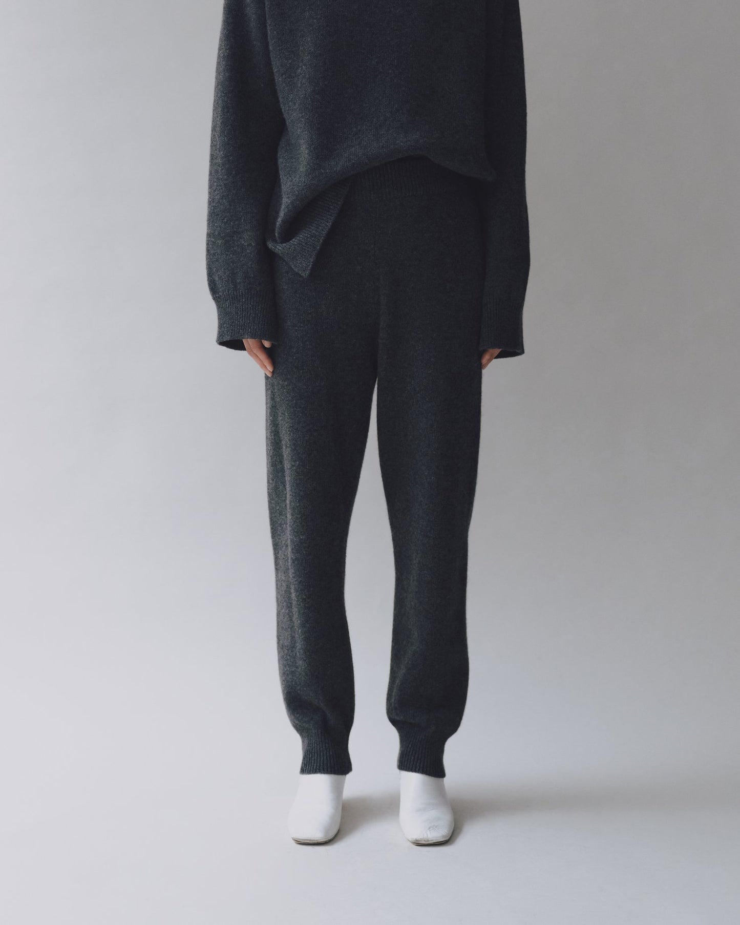 Mijeong Park | Cashmere Blend Knit Pants - Charcoal