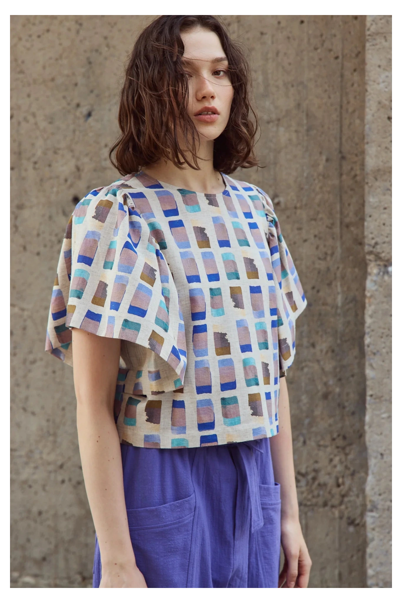Eve Gravel | Debbie Top - Blue Gold