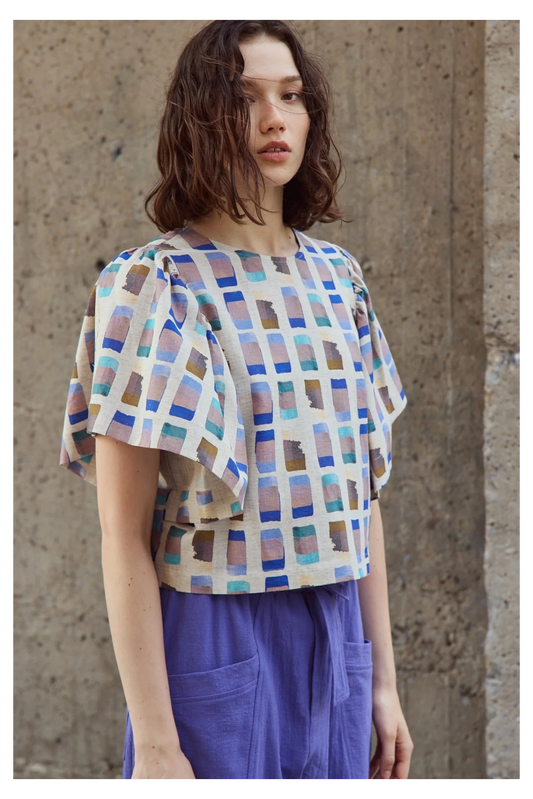 Eve Gravel | Debbie Top - Blue Gold