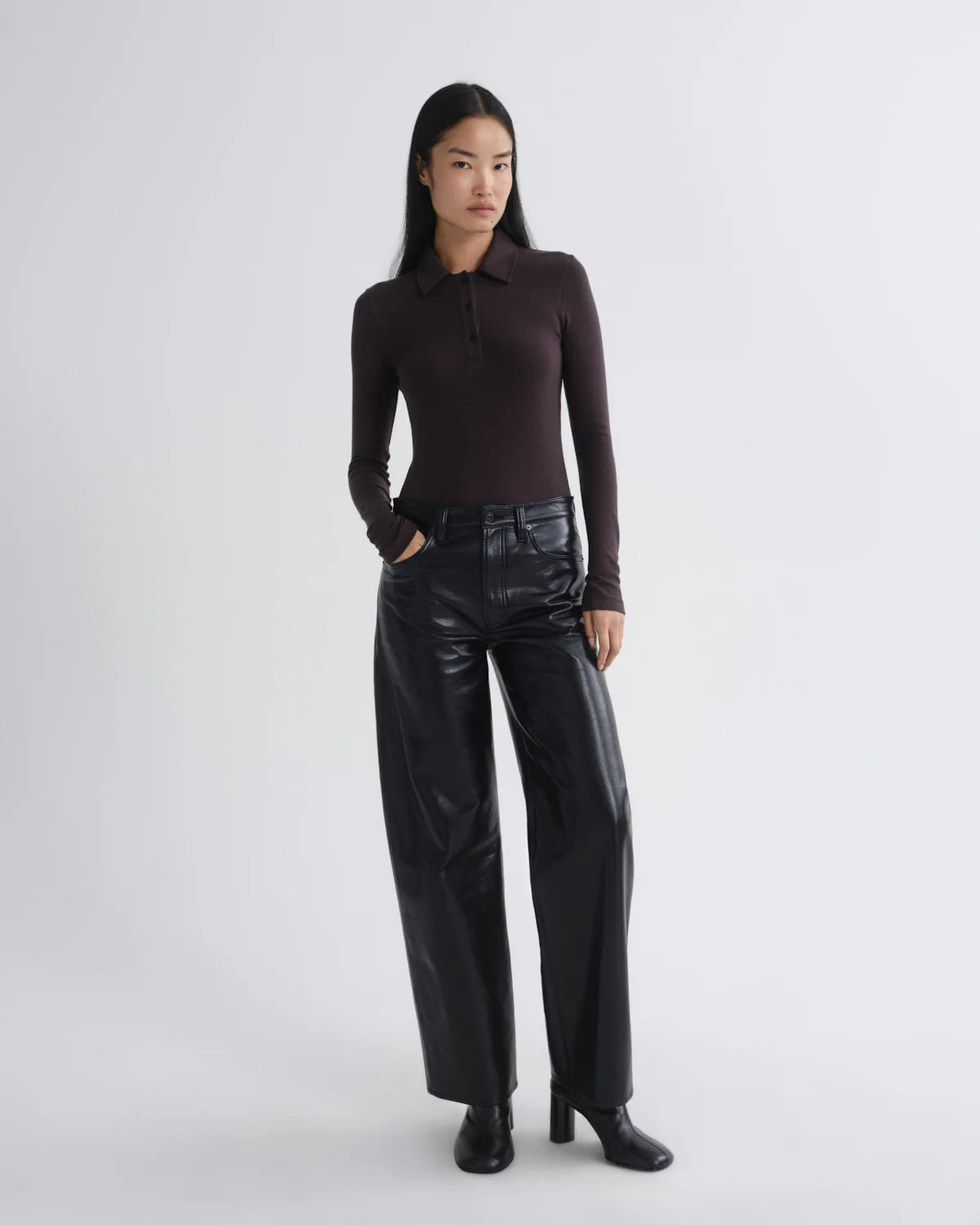 AGOLDE | Arc Jean 32" - Detox Black Leather