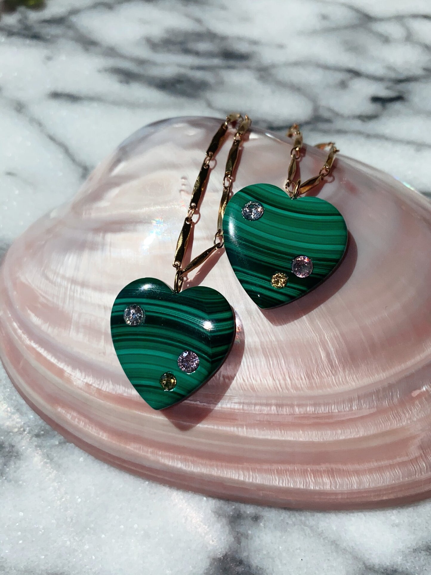 Notte | Heart To Heart Necklace - Malachite