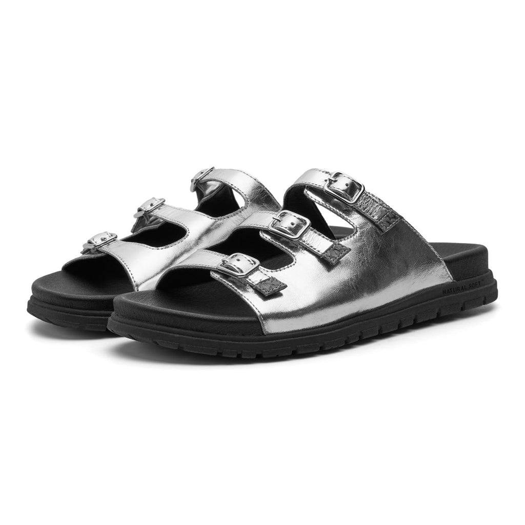 Woden | Ellen Sandals - Metallic Silver