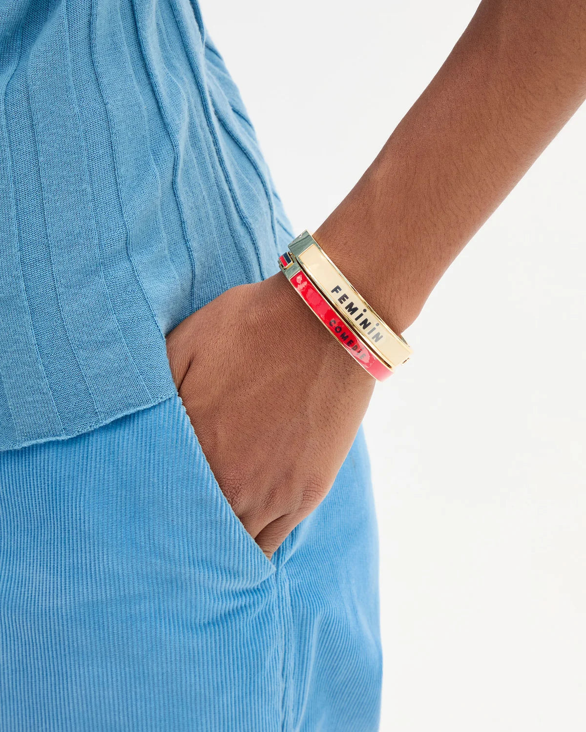 Clare V. | Le Bangle - Cream/Black Masculin Feminin
