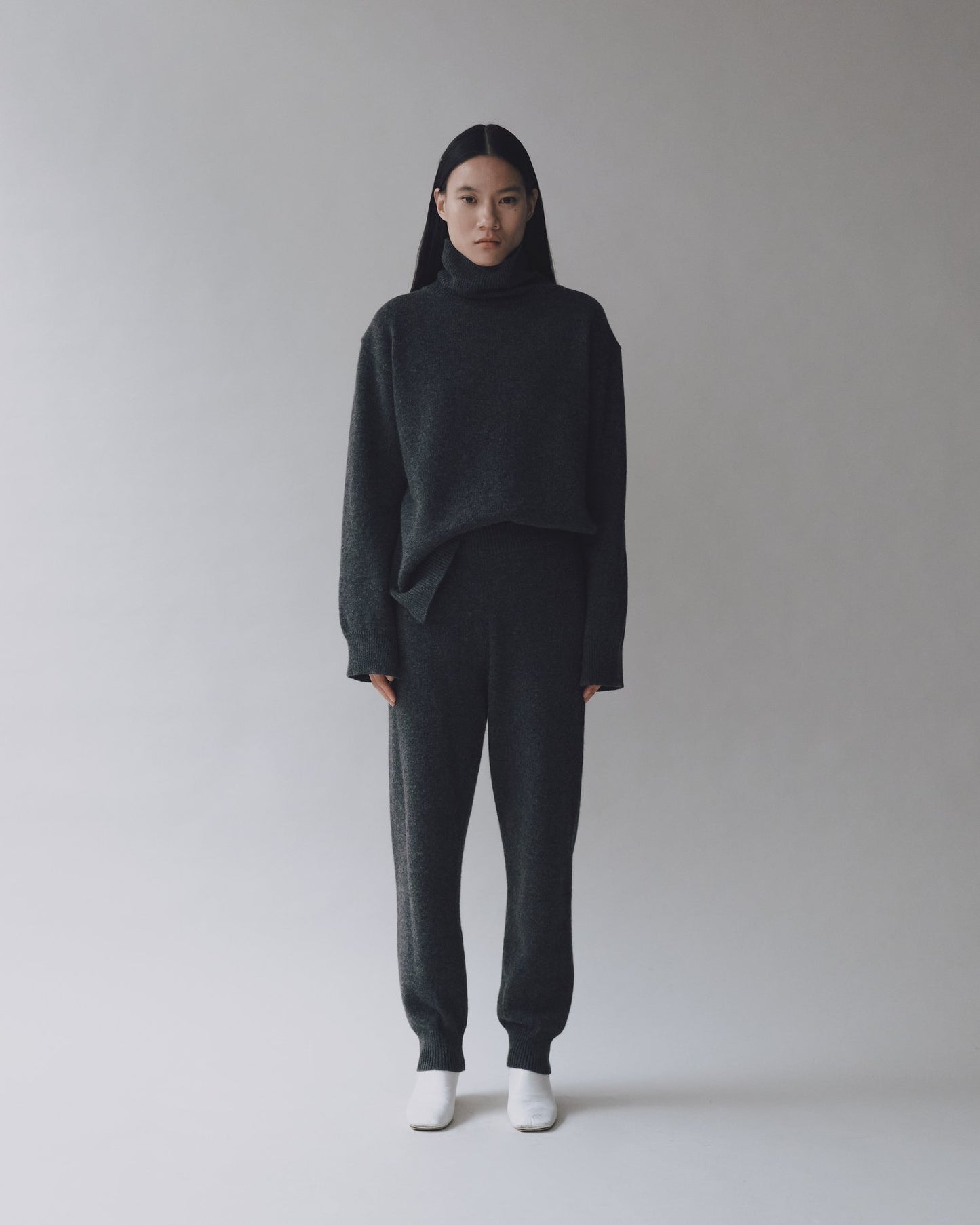 Mijeong Park | Cashmere Blend Knit Pants - Charcoal