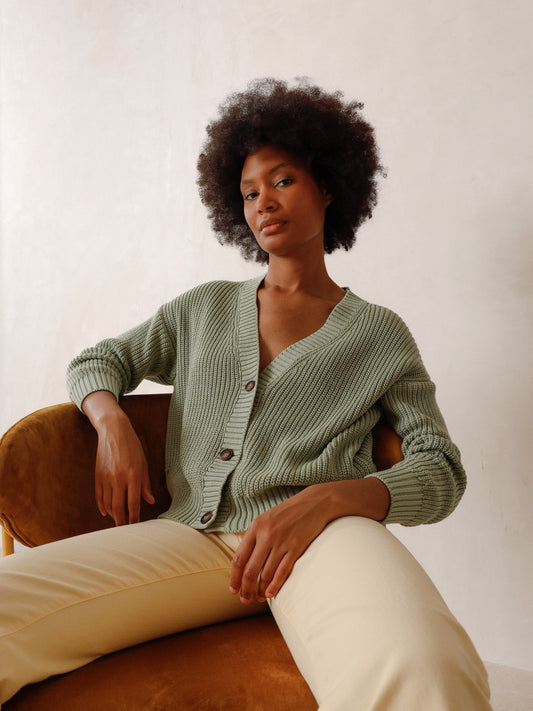 Indi & Cold | Mens Style Cardigan - Mint