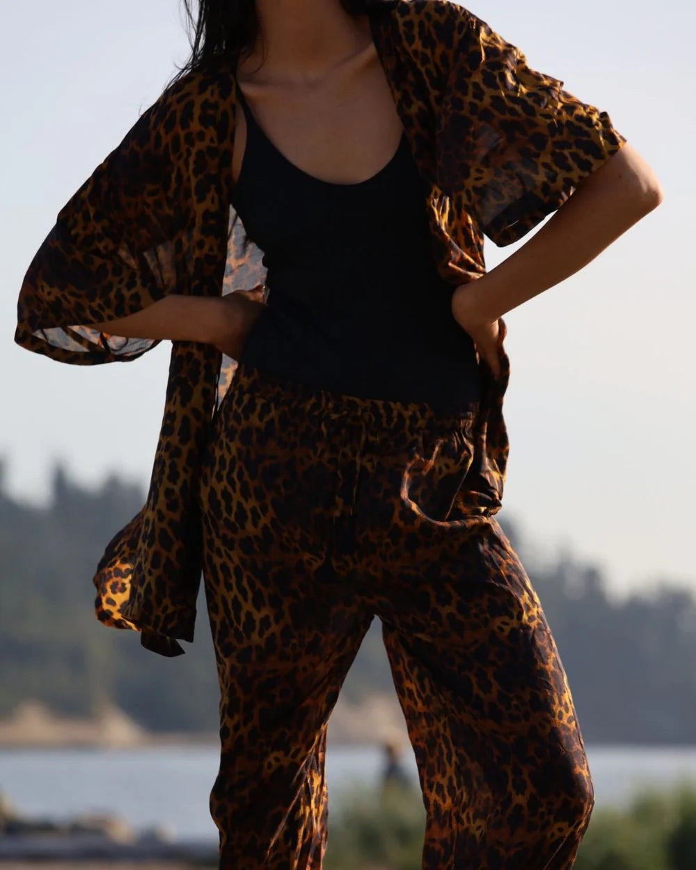 Fenntessa Swim | Care Free Beach Pants - Leopard