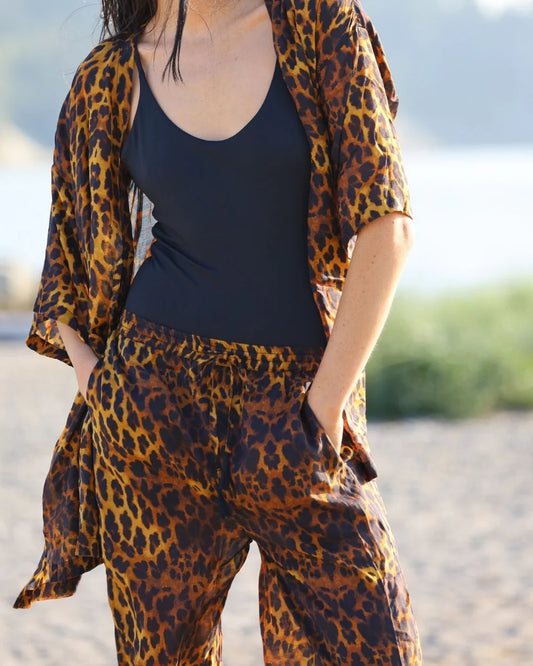 Fenntessa Swim | Care Free Beach Pants - Leopard