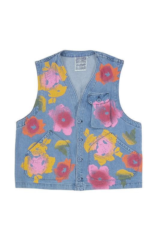 Jungmaven | Falcon Vest - Floral Light Denim