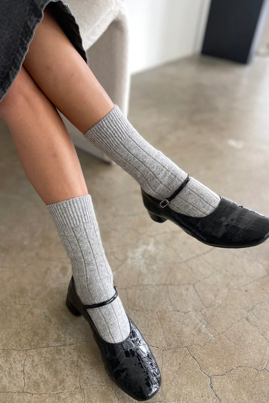 Le Bon Shoppe | Classic Cashmere Sock - Gray Melange