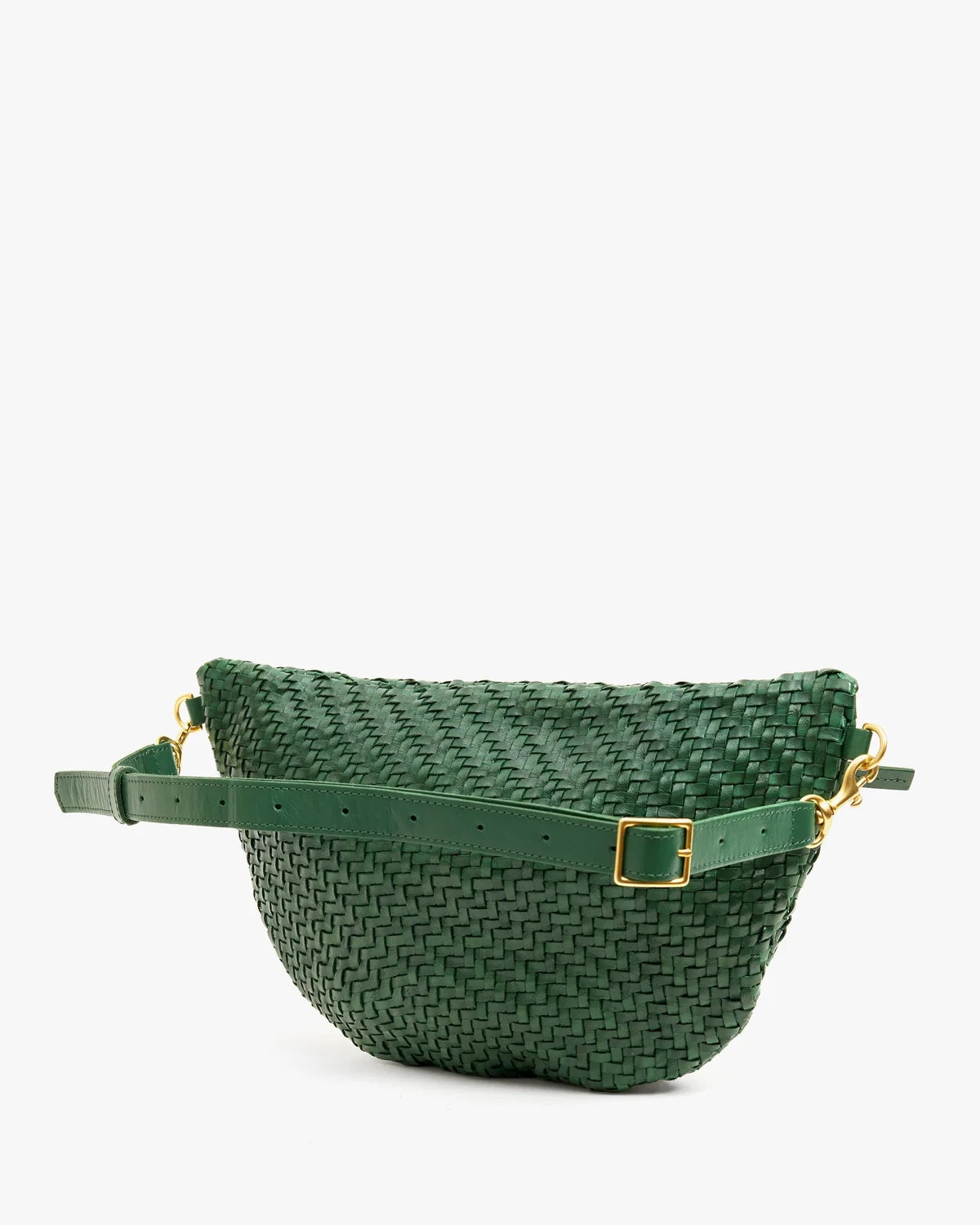 Clare V. | Grande Fanny - Evergreen Woven Zig-Zag