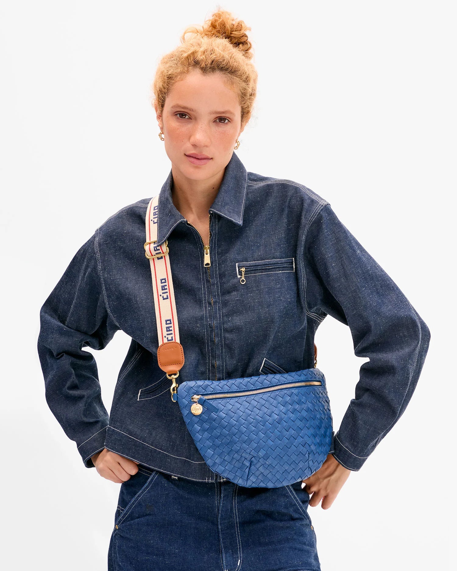 Clare V | Adjustable Crossbody Strap - Ciao w/ Double Stripe