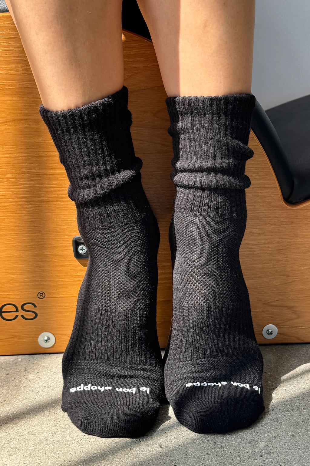 Le Bon Shoppe | Grip Gym Socks - Black + Black