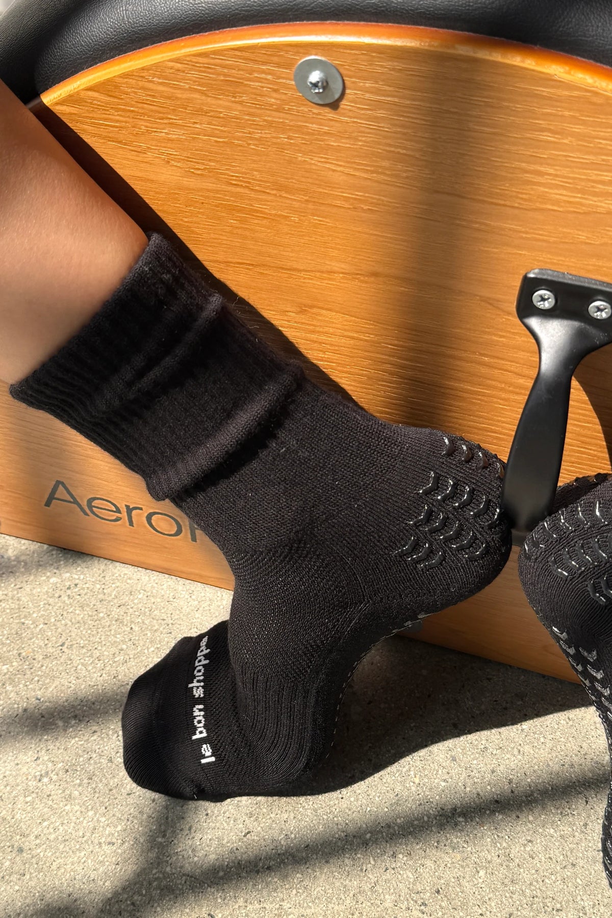 Le Bon Shoppe | Grip Gym Socks - Black + Black