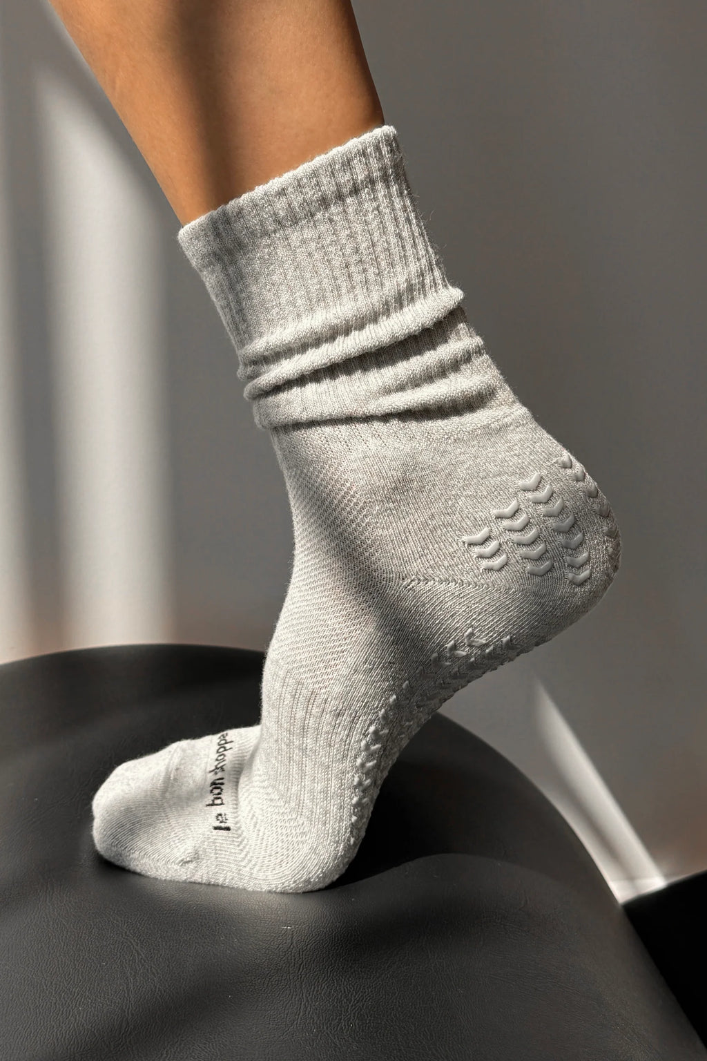 Le Bon Shoppe | Grip Gym Socks - Grey + Grey