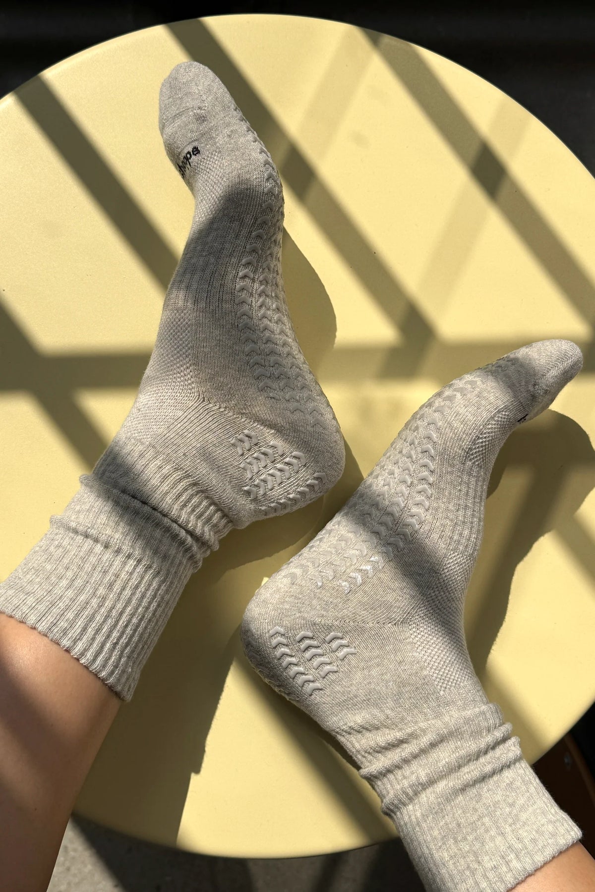 Le Bon Shoppe | Grip Gym Socks - Grey + Grey