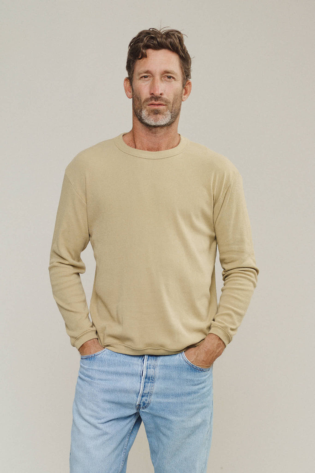 Jungmaven | Hamacho Long Sleeve T - Desert Khaki - Unisex
