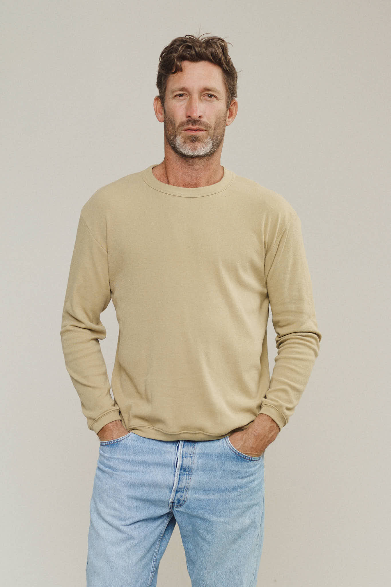 Jungmaven | Hamacho Long Sleeve T - Desert Khaki - Unisex