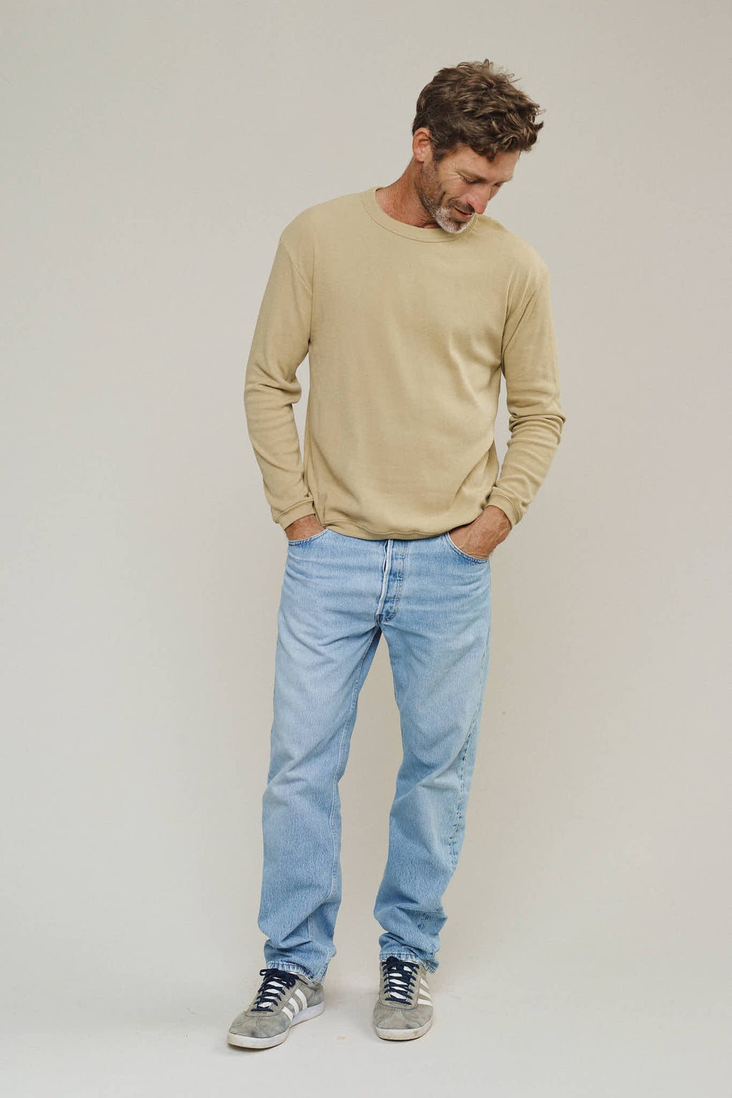 Jungmaven | Hamacho Long Sleeve T - Desert Khaki - Unisex