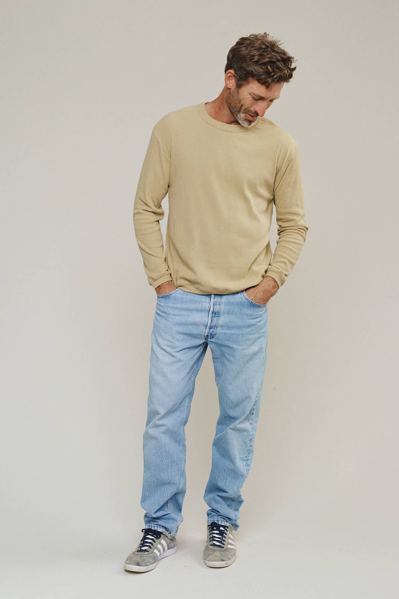Jungmaven | Hamacho Long Sleeve T - Desert Khaki - Unisex