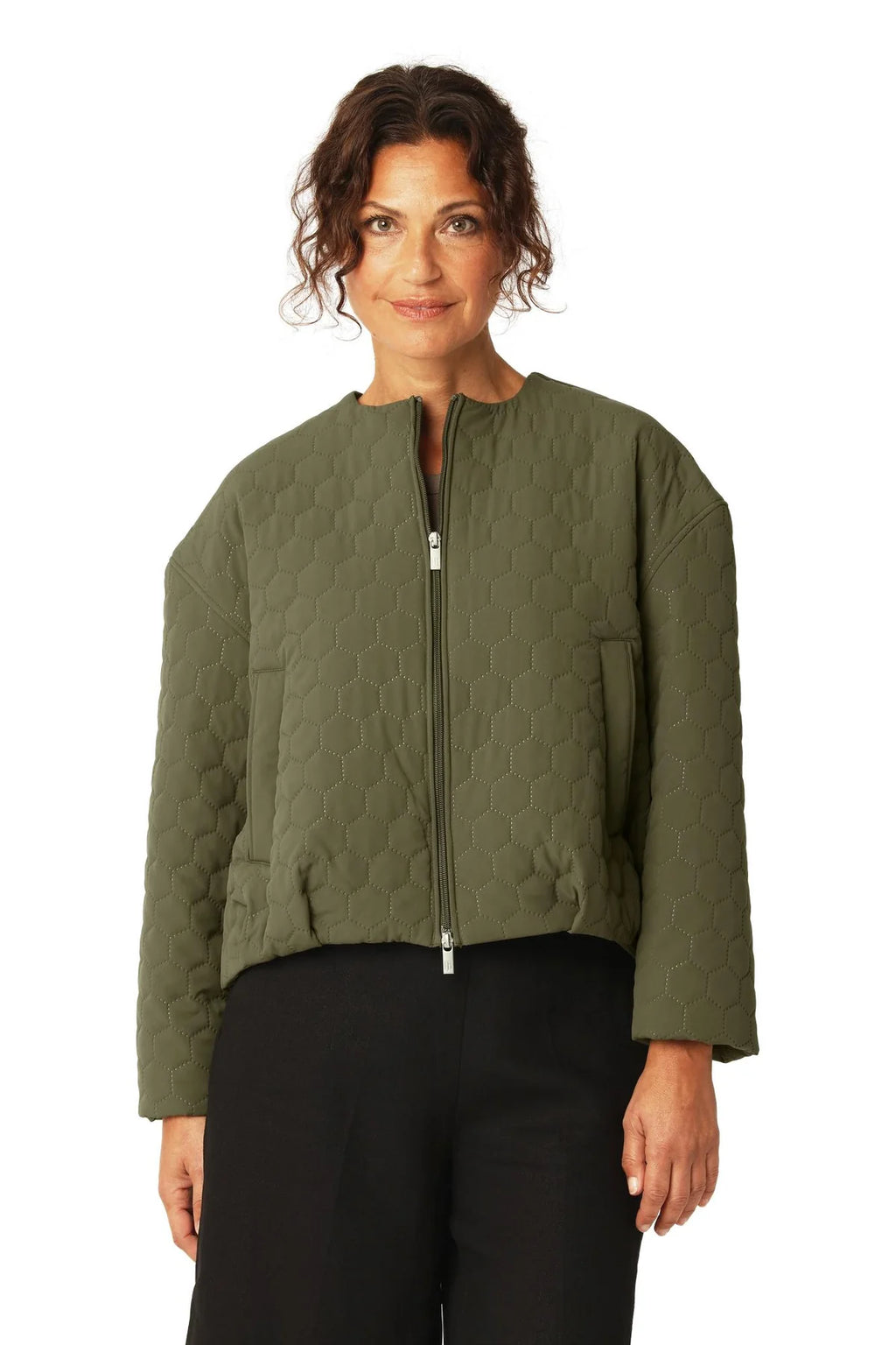 Ilse Jaconsen | Honeycomb Short Quilted Bomber - Olive