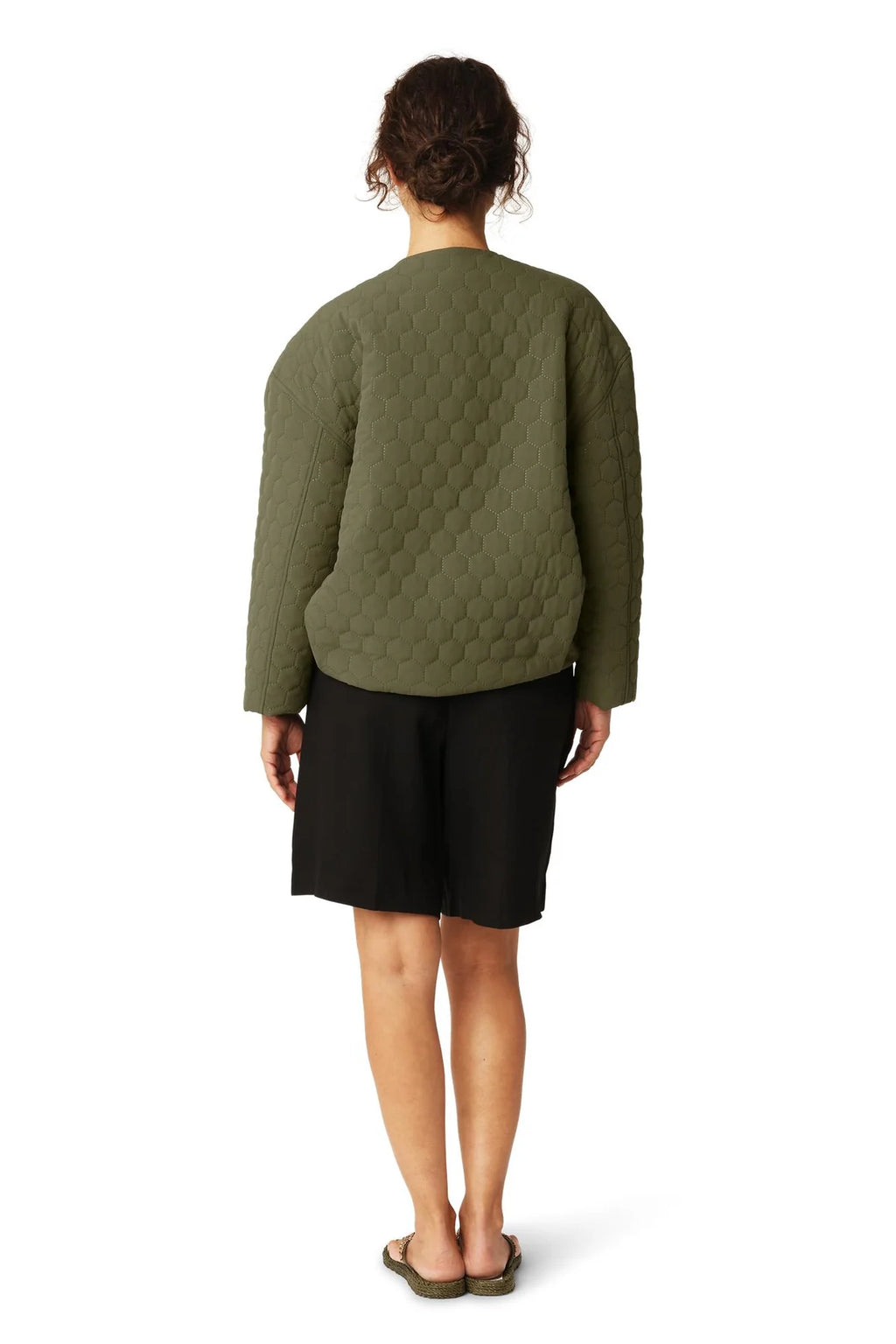 Ilse Jaconsen | Honeycomb Short Quilted Bomber - Olive