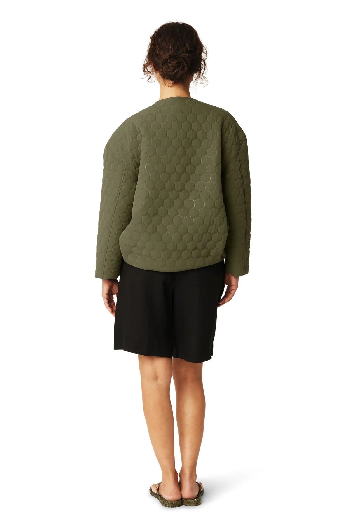 Ilse Jaconsen | Honeycomb Short Quilted Bomber - Olive