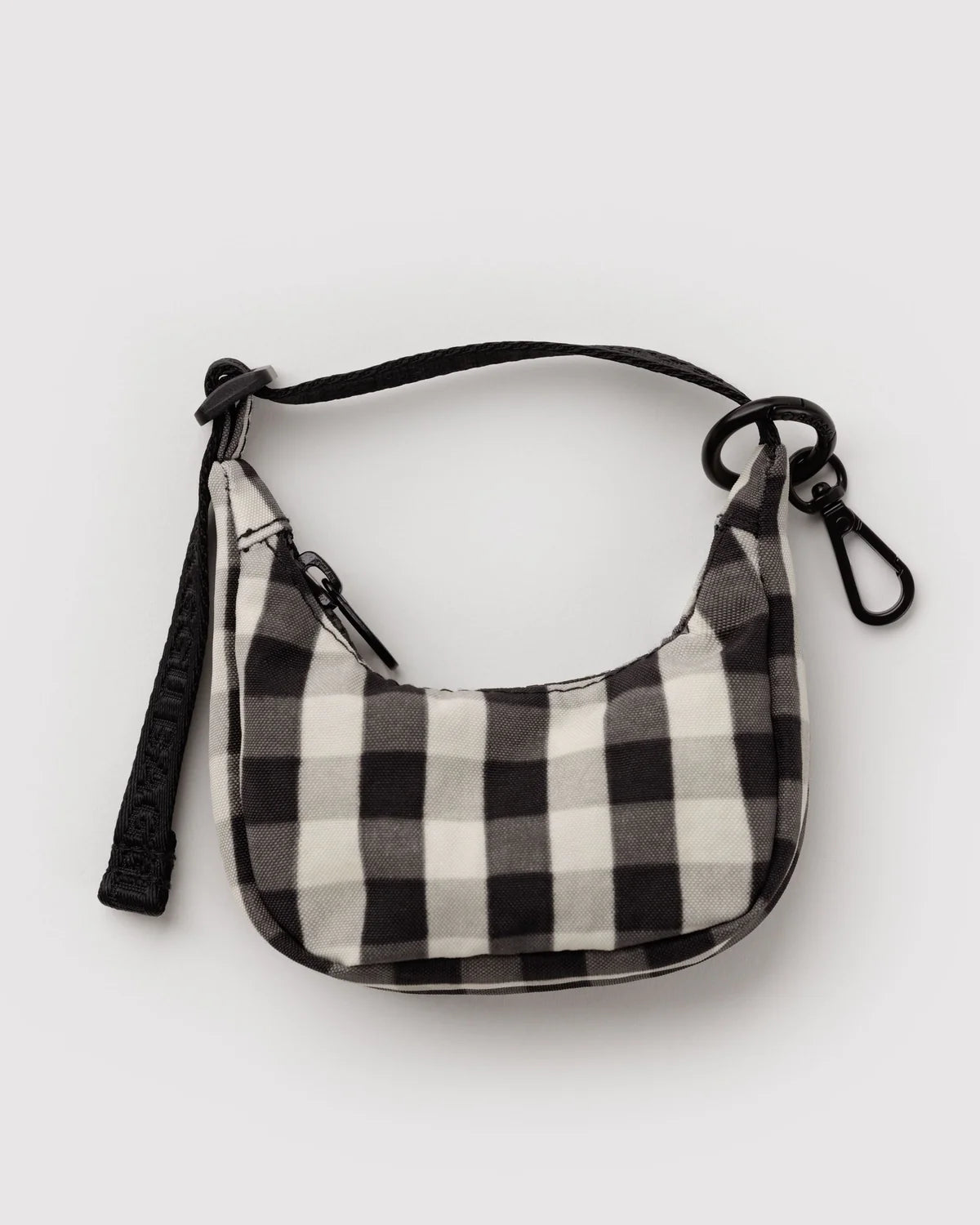 Baggu | Crescent Bag Charm - Black and Cream Gingham