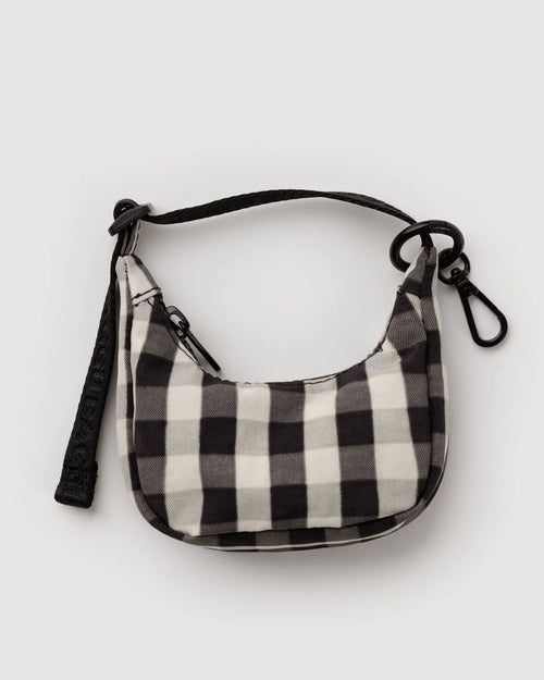 Baggu | Crescent Bag Charm - Black and Cream Gingham