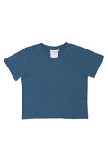 Jungmaven | Cropped Lorel Tee - Deep Indigo Heathered