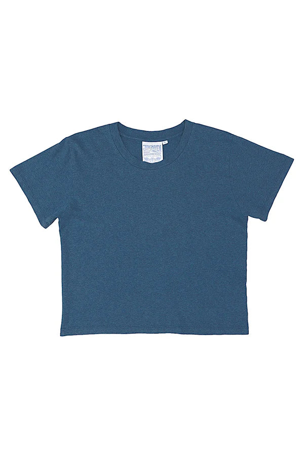 Jungmaven | Cropped Lorel Tee - Deep Indigo Heathered