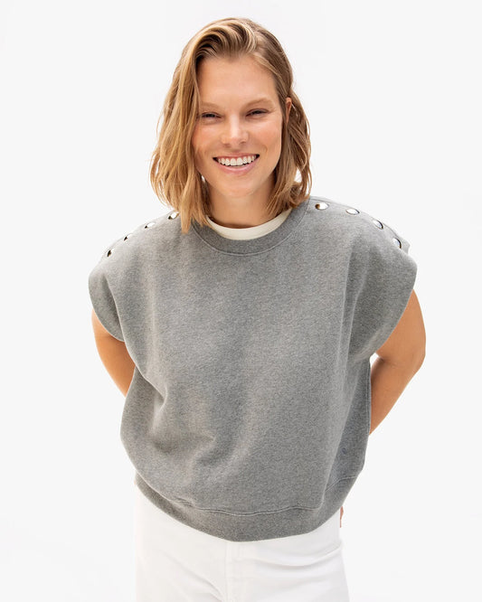 Clare V. | Le Vest w Studs - Grey Milange