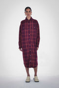 Paper Label | Marin Plaid Shirt Dress - Dark Cherry