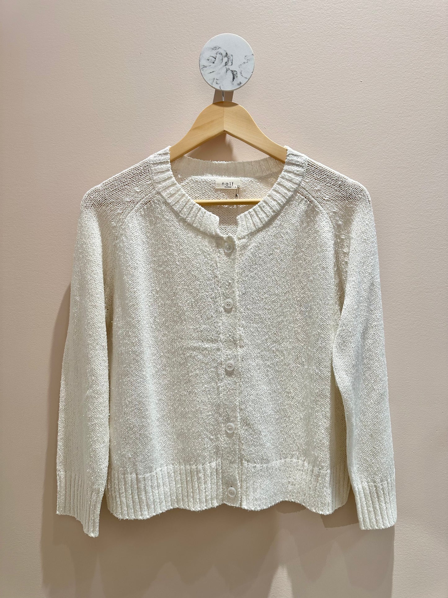 Naïf | Anissa Silk and Cotton Cardigan - Ivory