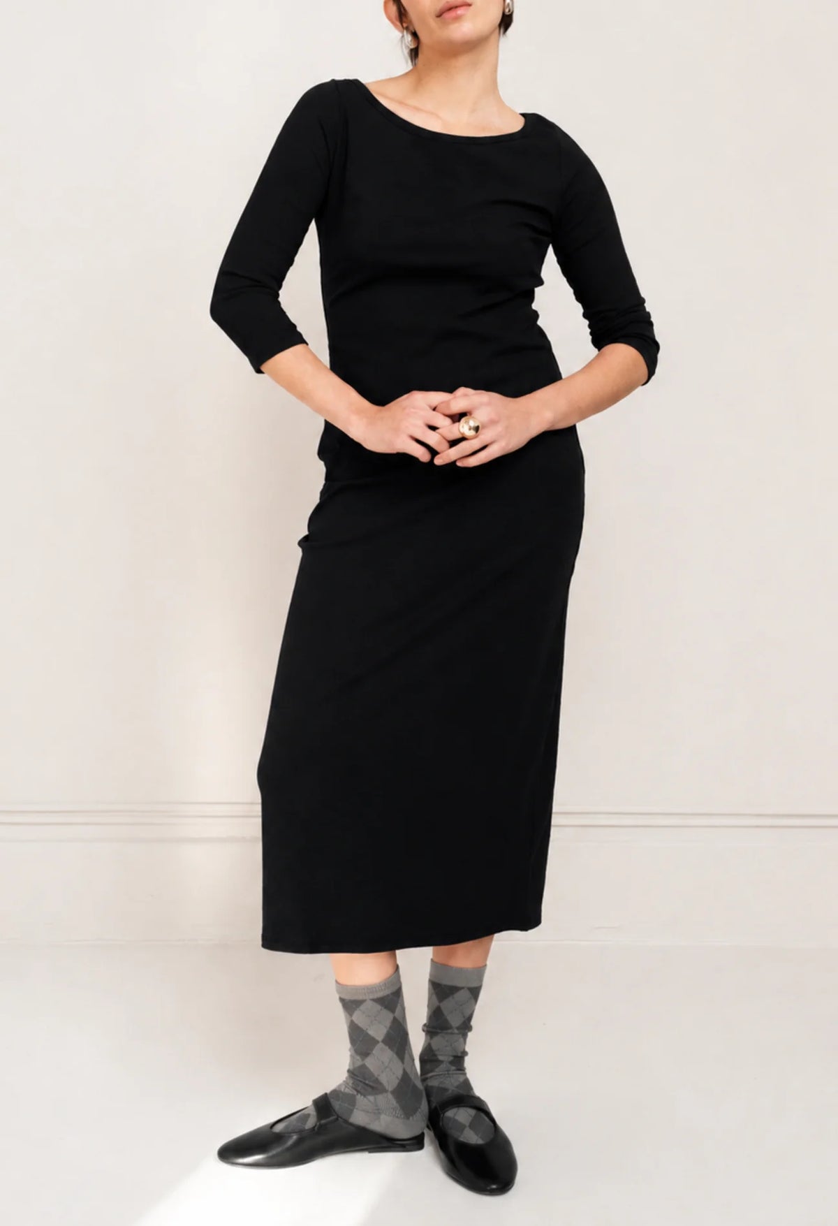 Paper Label | Casey Boatneck Dress - Black