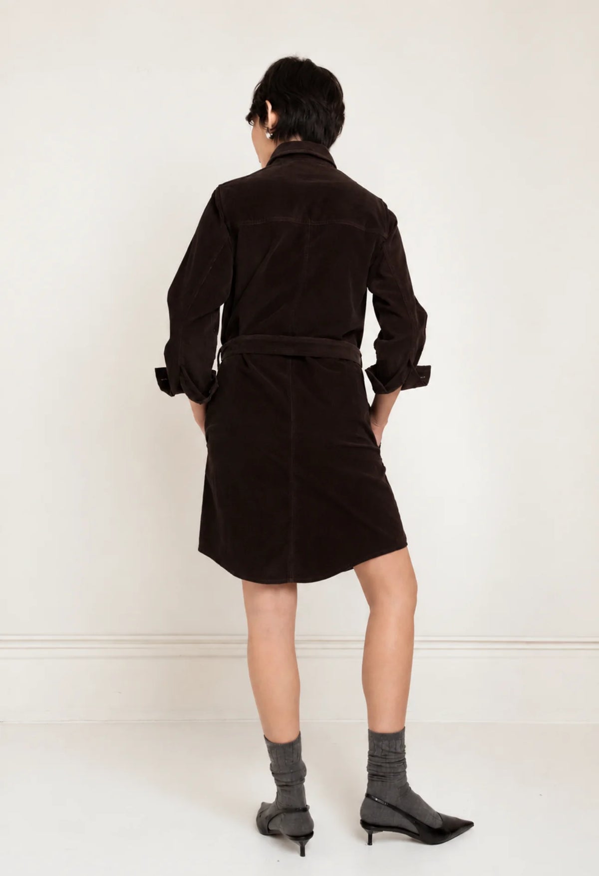 Paper Label | Donna Shirt Dress - Chocolate Tort
