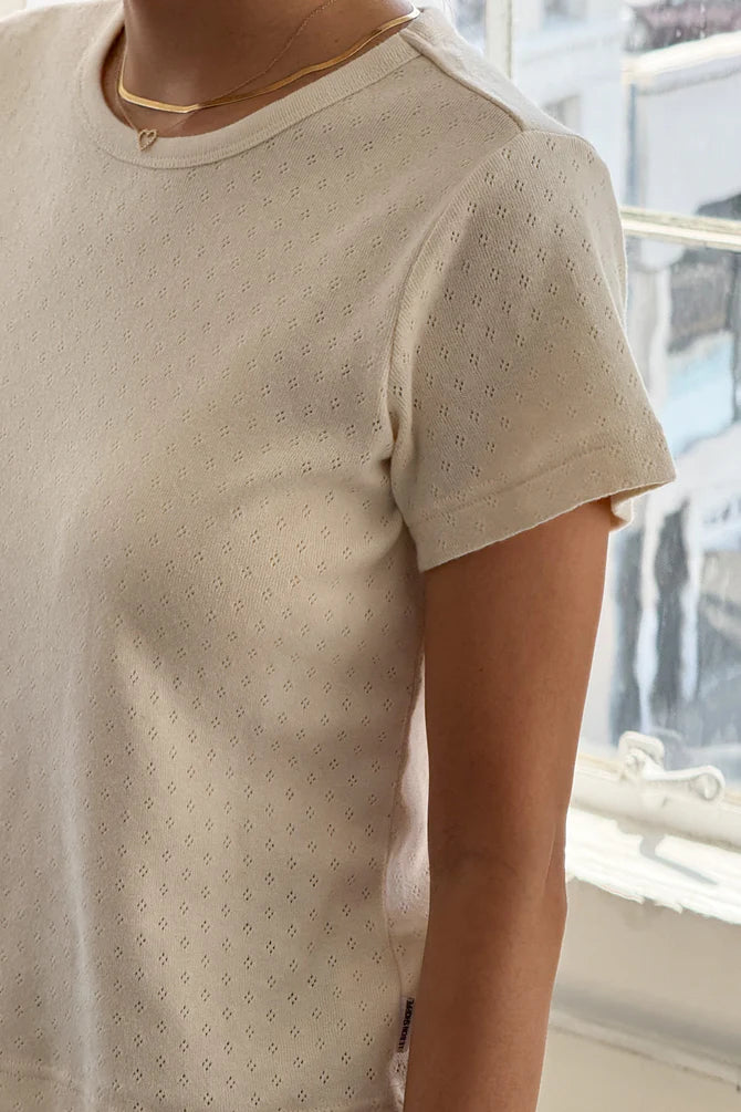 PRE-ORDER Pointelle Babe Tee | Naturel